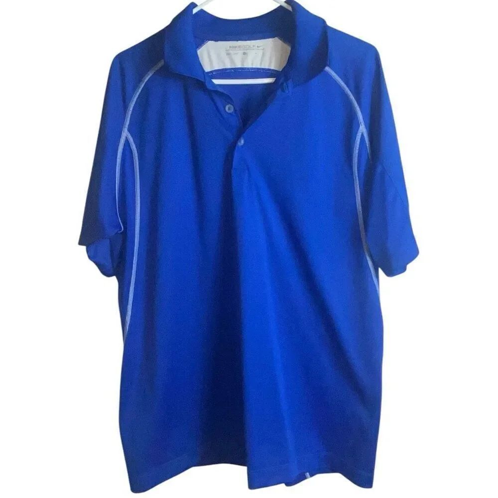 Nike Golf Men’s Dri-FIT Polo Shirt Blue Athletic Performance Size L